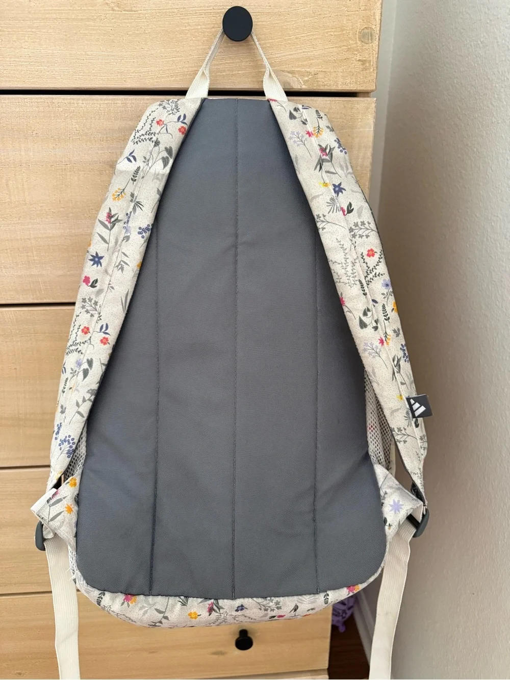adidas Cream Floral Print Backpack - Picture 4 of 8